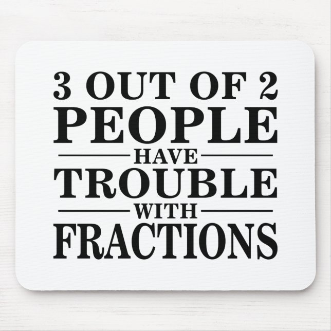 Tapis De Souris Problème avec des fractions (Devant)