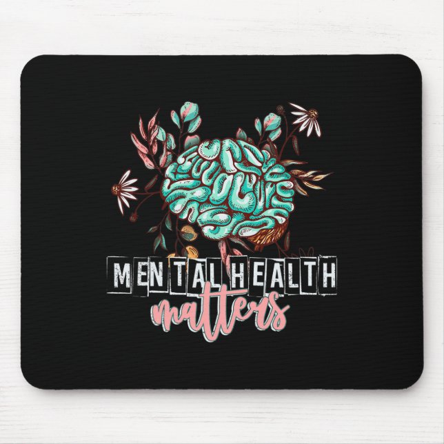 Tapis De Souris Problèmes de santé Fleur Mind Cerveau Autosoignant (Devant)