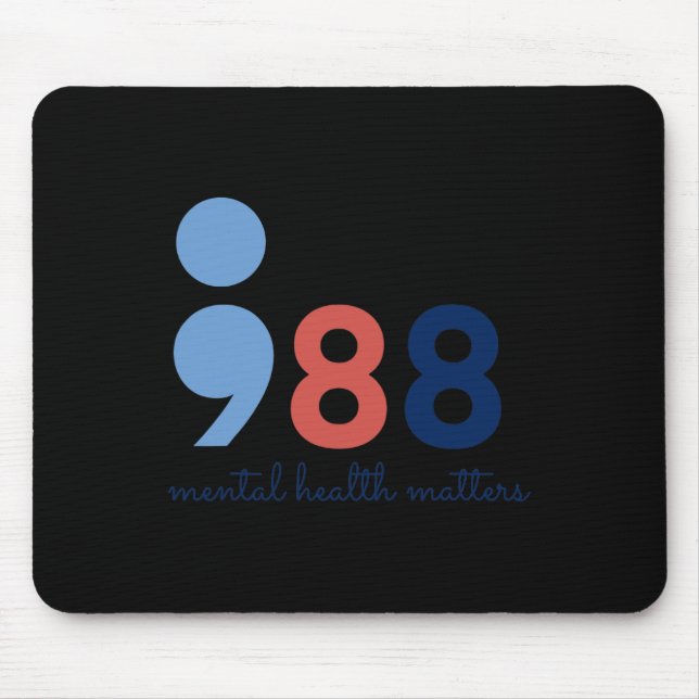 Tapis De Souris Problèmes de santé Semicolon Suicide Hotline Preve (Devant)