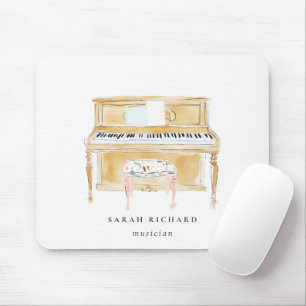 Tapis De Souris Professeur de Musique Pianiste Élégant Aquarelle