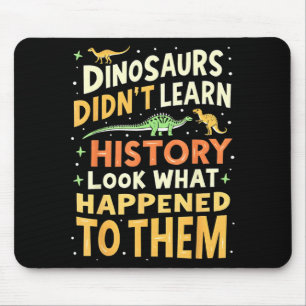 Tapis De Souris Professeur d'études sociales de dinosaure drôle En