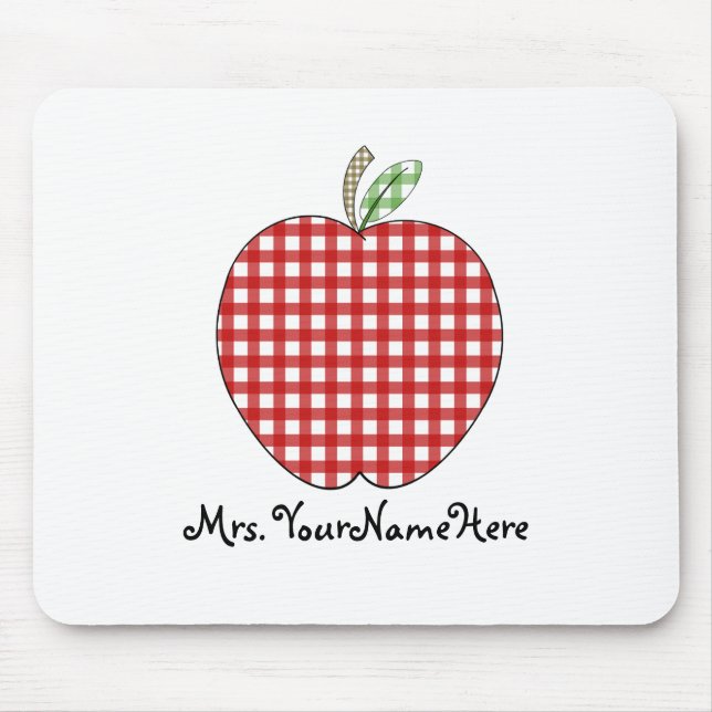 Tapis De Souris Professeur Mousepad - guingan rouge Apple (Devant)