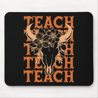Tapis De Souris Professeur Western Boho Wild West Crâne de Taureau