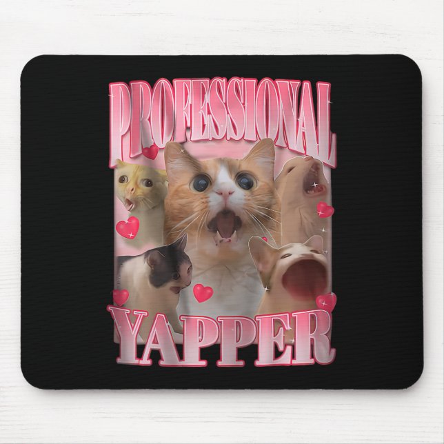 Tapis De Souris Professional Yapper Chat Drôle Mème (Devant)