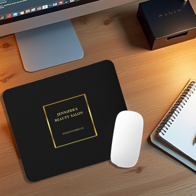 Tapis De Souris Professionnel publicitaire en or noir moderne (Modern black gold promotional professional mouse pad.)