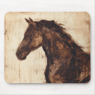 Tapis De Souris Profil de cheval sauvage Brown