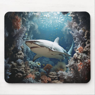 Tapis De Souris Profondeurs éthériques Requin 3D
