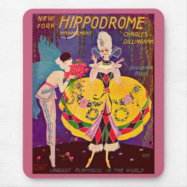 Tapis De Souris Programme Hippodrome de New York des années 1920 (Devant)