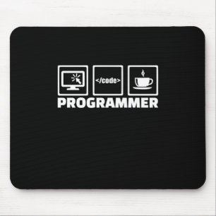 Tapis De Souris Programmeur Écrire Code Et Boire Café