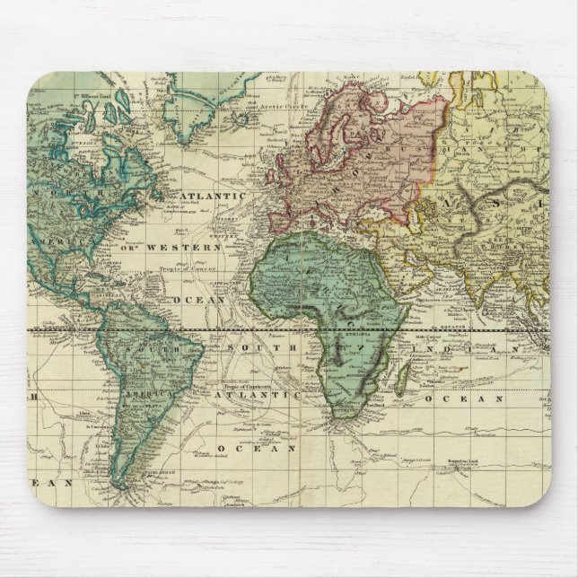 Tapis De Souris Projection mondiale sur les Mercators (Devant)