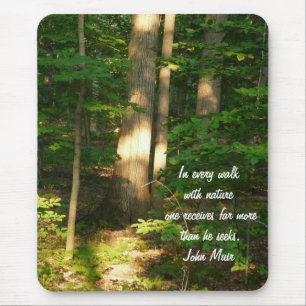 Tapis De Souris Promenade avec la nature/Forêt-Citation