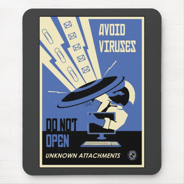 Tapis De Souris Propagande de bureau : Téléchargements (bleus) (Devant)