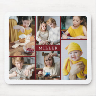 Tapis De Souris Propre Famille Bourgogne Élégante 6 Collage phot