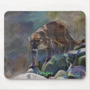 Tapis De Souris Prowling Cougar Mountain Lion Art Design