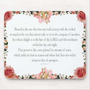 Tapis De Souris PSAUM 1:1-3 Botanic design,