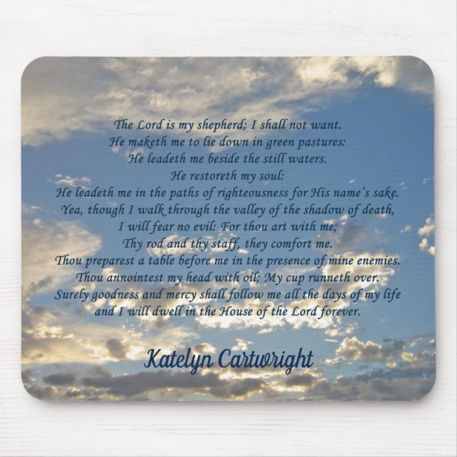 Tapis De Souris Psaume 23 Belle Bible Verse Custom Christian (Devant)
