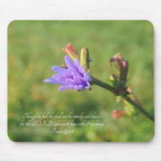 Tapis De Souris Psaume 37:24 Fleur sauvage Pad