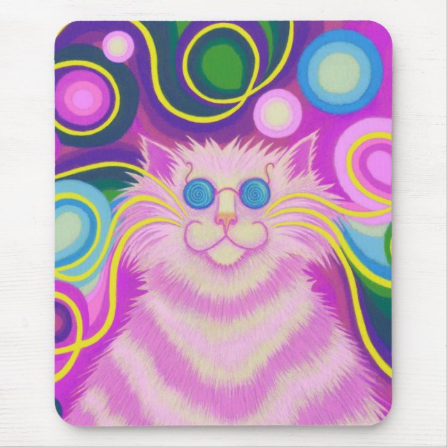 Tapis De Souris Psy-cat-delic Pink mousepad vertical (Devant)