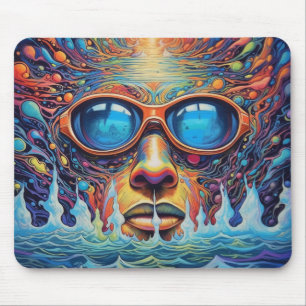 Tapis De Souris Psychédélique avec des paysages fantastiques
