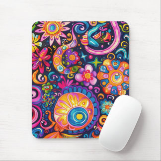 Tapis De Souris Psychedelique Hippy Hippie 60s 70s