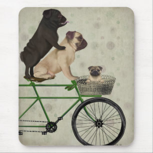 Tapis De Souris Pugs on Bicycle
