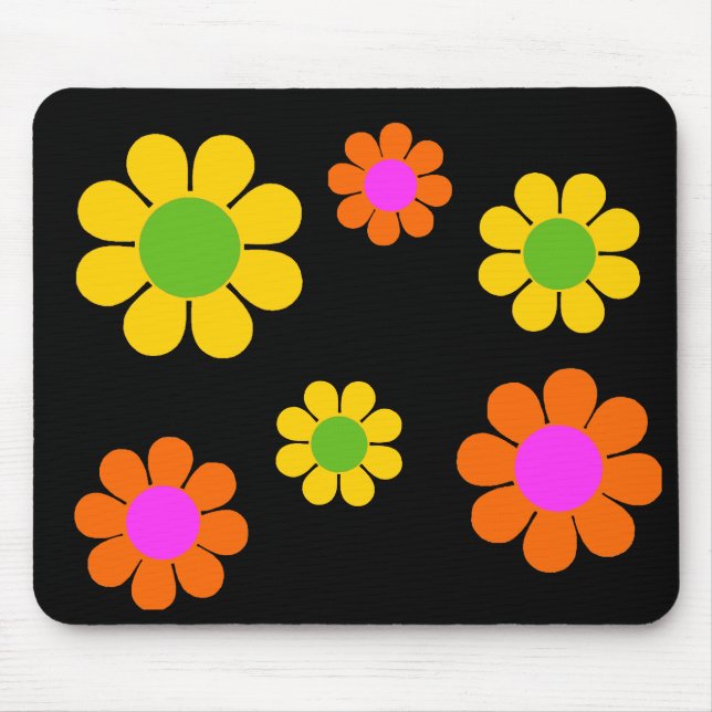 Tapis De Souris Puissance des fleurs des années 60 (Devant)