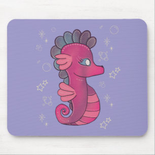 Tapis De Souris Punky Seahorse Hippocampe Rose Mignon