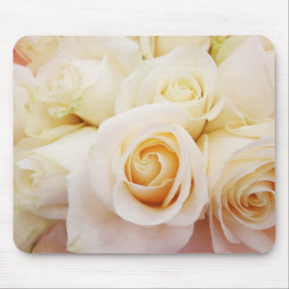 Tapis De Souris Pur nuptiale floral de bouquet de roses blancs