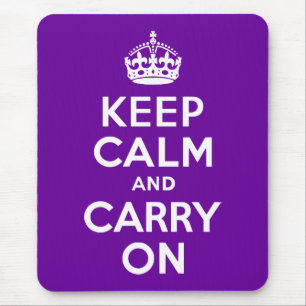 Tapis De Souris Purple Gardez le calme et continuer