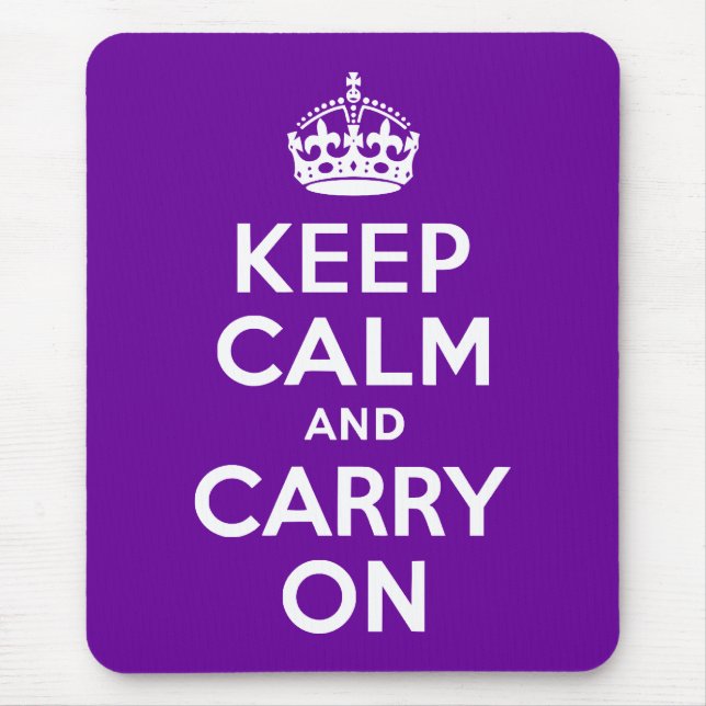 Tapis De Souris Purple Gardez le calme et continuer (Devant)