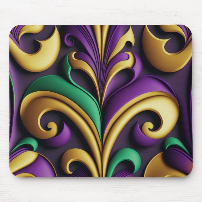 TAPIS DE SOURIS PURPLE VERT GOLDMARDI GRAS FLEUR DI LIS (Devant)