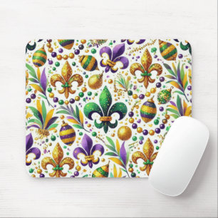 TAPIS DE SOURIS PURPLE VERT OR PARTIES SCINTILLANT REGARDEZ MARDI