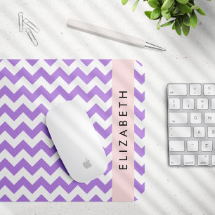 Tapis De Souris Purple Zigzag, Purple Chevron, Votre Nom