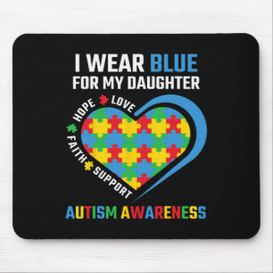 Tapis De Souris Puzzle Je Porte Du Bleu Pour Ma Fille Autisme Laur