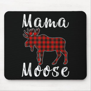 Tapis De Souris Pyjama de Noël rouge et noir pour famille Mama Moo