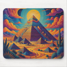 Pyramide égyptienne psychédélique paysage art