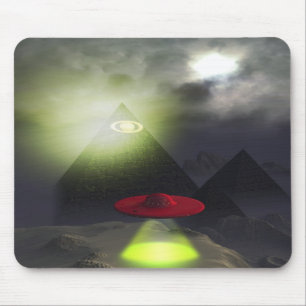 Tapis De Souris Pyramide et UFO Mousepad d'Illuminati