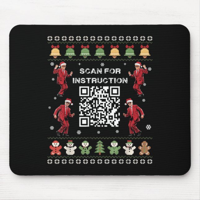 Tapis De Souris Qr Trump Dance Code Président Analyse De L'Instruc (Devant)