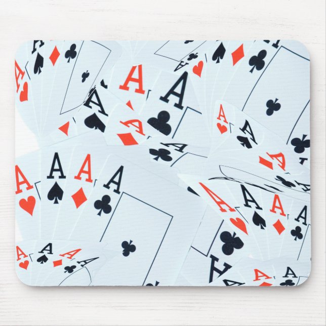 Tapis De Souris Quad Aces Poker Cartes Motif, (Devant)