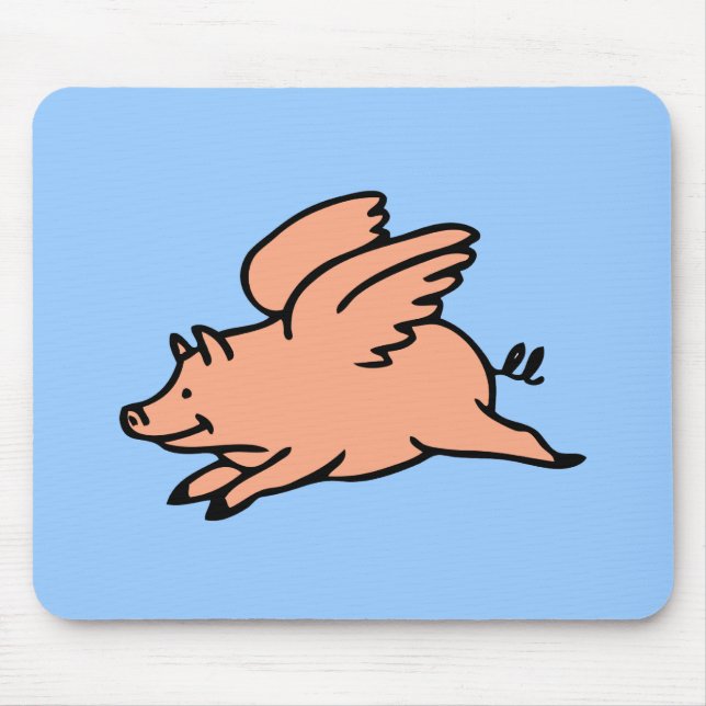 Tapis De Souris Quand les porcs pilotent Mousepad (Devant)