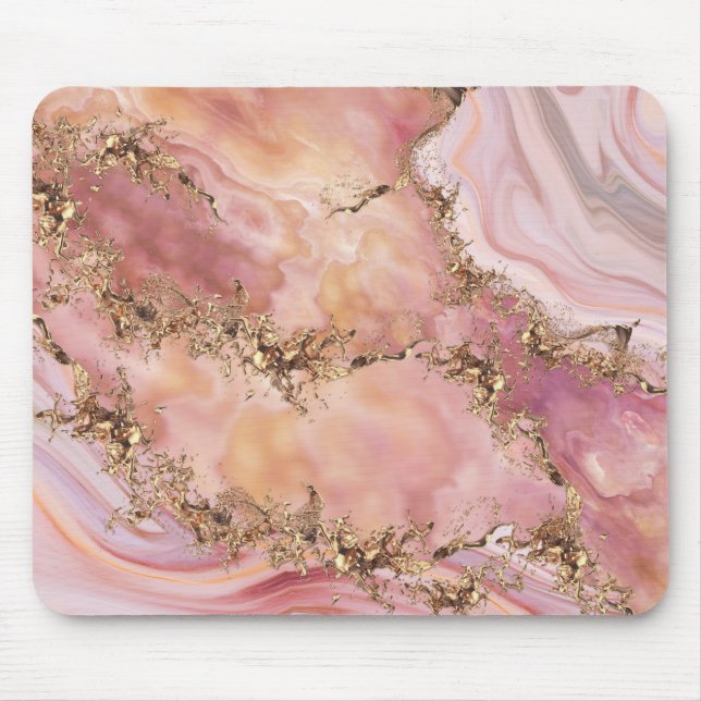 Tapis De Souris quartz rose et marbre rose pastel (Devant)