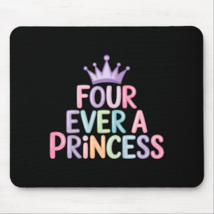 Tapis De Souris Quatre ans une princesse 4ème anniversaire filles 