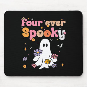 Tapis De Souris Quatre Fantôme Éffrayant Halloween 4e anniversaire