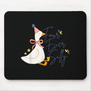 Tapis De Souris Quatre fois drôle Silly Goose 4ème anniversaire 