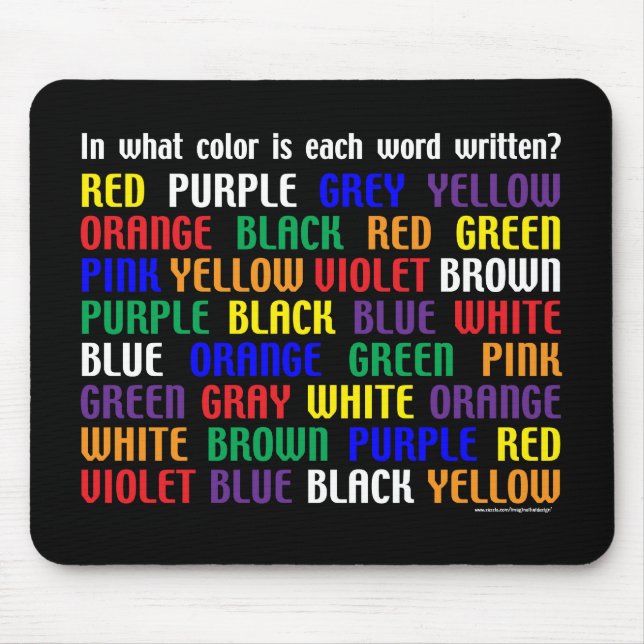 Tapis De Souris Quelle est ma couleur (Devant)