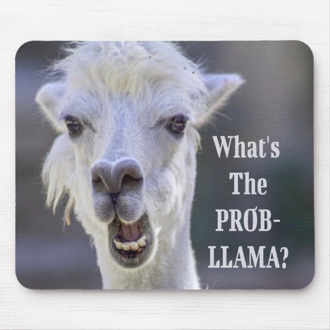 Tapis De Souris Qu'est-ce que le Prob-Llama ? Lama drôle (Devant)