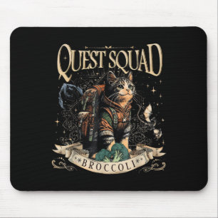 Tapis De Souris Quest Imaginaire Squad Broccoli Kitten Chat drôle