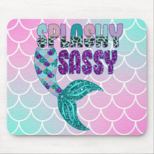 Tapis De Souris Queue de sirène rose violet vert Splashy Sassy Fém