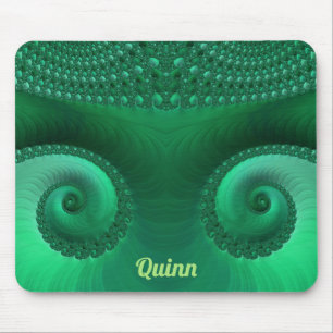 Tapis De Souris QUINN ~ Zany Nuances de Motif fractal vert