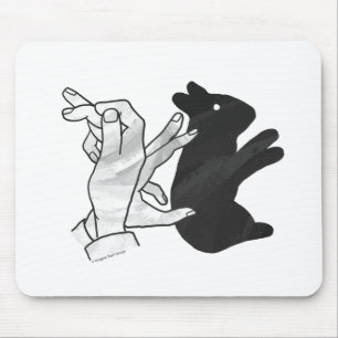Tapis De Souris Rabbit Silhouette main